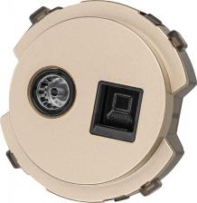 Розетка TDM Electric Розетка компьютерная RJ45 + TV розетка оконечная шампань, Байкал, цена за 1 шт