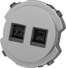 Розетка TDM Electric Розетка телефонная RJ11 + компьютерная RJ45 платина, Байкал, цена за 1 шт