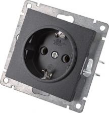 Розетка Универсал Розетка 1-м СП Афина 16А IP20 с заземл. механизм графит A0028-Gr