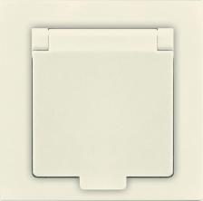 Розетка Универсал Розетка 1-м СП Афина 16А IP20 с заземл. с крышкой в сборе сл. кость A0029-I