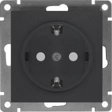 Розетка Универсал Розетка 1-м СП Афина 16А IP20 с заземл. защ. шторки механизм графит A0049-Gr