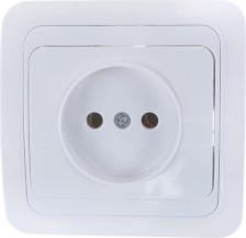 Розетка Универсал Розетка 1-м СП Валери 16А IP20 без заземл. защ. шторки бел. В0022x