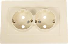 Розетка Универсал Розетка 2-м СП Афина 16А IP20 с заземл. защ. шторки в сборе сл. кость A0050-I