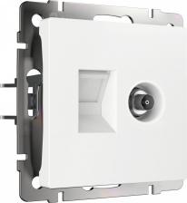 Розетка Werkel Комбинированная розетка W1181301, RJ-45 + ТВ оконечная белая