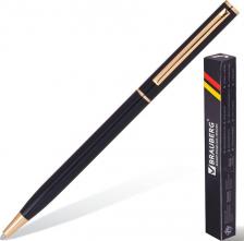 Ручка Brauberg Ручка бизнес-класса шариковая "Slim Black", корпус черный, узел 1 мм, линия письма 0,7 мм, синяя, 141402
