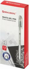Ручка Brauberg Ручка гелевая белая White Pastel 880209, комплект 12 штук, линия 0.5 м