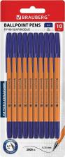 Ручка Brauberg Ручки шариковые M-500 ORANGE НАБОР 10 шт
