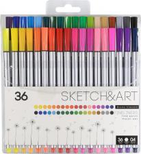 Ручка Bruno Visconti Набор СКЕТЧ - ЛИНЕРОВ "SKETCH&ART" в пвх кармане 0.4 ММ, 36 ЦВ. 36-0014