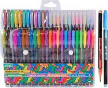 Ручка deVente Набор гелевых ручек 48цв,Neon Black флуоресцентный неоновый 1мм, черный корпус с цветны