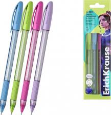 Ручка Erich Krause Набор шариковых ручек U-109 Stick&Grip Spring 0.7, Ultra Glide Technology, цвет чернил синий, 4 шт