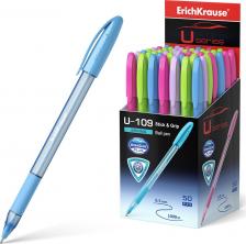 Ручка Erich Krause Ручка шариковая U-109 Spring Stick&Grip 1.0, Ultra Glide, цвет чернил синий