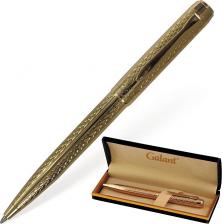 Ручка Galant Ручка подарочная шариковая graven gold, корпус золотистый с гравировкой, золотистые детали, пишущий узел 0,7 мм, синяя, 140466