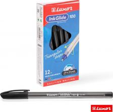 Ручка Luxor Ручка шариковая "InkGlide 100 Icy" черная, 0,7 мм, трехгранная