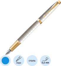 Ручка Parker Ручка перьевая IM Premium F318 Pearl GT F сталь нержавеющая LR подар.кор