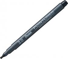 Ручка Pentel Линеры Pointliner Calligraphy, 3 мм, черные чернила, 12 шт