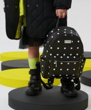 Рюкзак Gulliver Рюкзак из искусственной кожи в горох чёрный для девочки (One size)