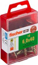 Саморез/шуруп Fischer Шуруп для дерева fpf-sz 4,0x45 yzp, жёлт. цинк, 30 шт. 653948 находит своё применение во многих отраслях монтажных работ. Чаще всего саморез