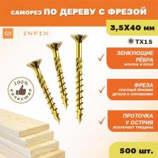 Саморез/шуруп Infix Саморез по дереву 3.5х40 500 шт