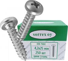 Саморез/шуруп Sorrex Саморез 4.2X25 DIN7981С 250 шт. 7981С-1-042-025 250