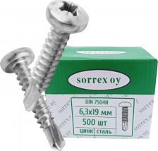 Саморез/шуруп Sorrex Саморез DIN 7504 N - саморез с полукруглой головкой со сверлом DIN 7504 N с крестообразным шлицом Philips буром на конце. Используется 4610687438292