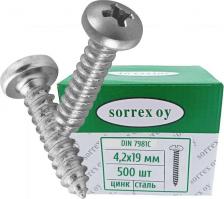 Саморез/шуруп Sorrex Саморез оцинкованный по металлу DIN 7981С 4,2x19 7981С-1-042-019 500