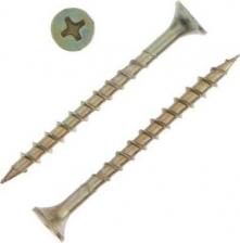 Саморез/шуруп Tundra Саморез krep 3,5х45 мм, потай, крупная резьба, шлиц PH, желтый цинк, 1 кг