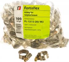 Сантехнический хомут Fortisflex Хомут червячный PL-12 /12-20//W2 69009