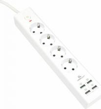 Сетевой фильтр Cablexpert Сетевой фильтр Exnovo на 4 розетки 2 метра + 4 USB (EXN-4-U4-B-2)