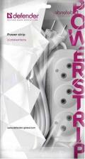 Сетевой фильтр Defender Сетевой удлинитель B230, 2м, белый [99276]