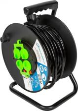 Сетевой фильтр Electraline Удлинитель на катушке 4 розетки с заземлением 3х2.5 мм 25 м цвет черный