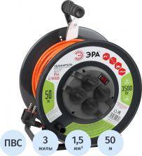 Сетевой фильтр Эра RMx-4es-3x1.5-50m-IP44 Удлинитель силовой RMx-4es-3x1,5-50m-IP44 на металлической катушке c заземлением 4 розетки 50м ПВС 3х1.5мм2, цена за 1 шт