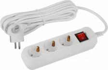 Сетевой фильтр Эра UDL-16-350-ES Удлинитель электрический UDL-16-350-ES Greenline 3 розетки с заземлением с выключателем 5м ПВС 3x1мм2, цена за 1 шт