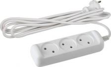 Сетевой фильтр Эра Удлинитель UX(6)-3-5m без зазeмл., 2х0.75мм2, ПВС, 3гн, 5м