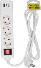 Сетевой фильтр ФАZA Удлинители Бытовые серий FEG, FES / Удлинитель FES-03-150 USB заземл., выкл., цена за 1 шт