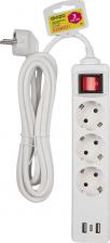 Сетевой фильтр ФАZA Удлинители Бытовые серий FEG, FES / Удлинитель FES-03-300 USB заземл., выкл., цена за 1 шт