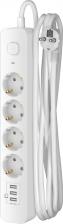 Сетевой фильтр Фотон Удлинитель usb сетевой 16А 2 метра с выключателем белый, ГОСТ