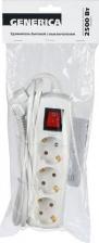 Сетевой фильтр ИЭК Удлинитель 3х3м с заземл. 10А 250В У03В GENERICA 2P+PE 3х1кв.мм WYP10-10-03-03-ZK-G