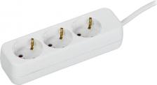 Сетевой фильтр ИЭК UMA Удлинитель У03 3 места 2P+PE 1,5м 3х1мм2 10А белый, цена за 1 шт