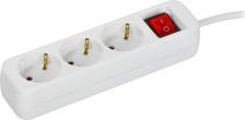 Сетевой фильтр ИЭК UMA Удлинитель У03К 3 места 2P+PE 1,5м 3х1мм2 10А белый, цена за 1 шт