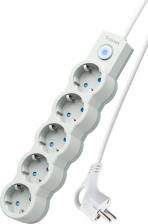 Сетевой фильтр Космос Удлинитель, 5-розеток, 5 м, белый (YKsm5m-5g-Z-V10A-W)