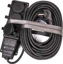 Сетевой фильтр Космос Удлинитель Удлинитель-колодка 15м 3 гнезда КГ 3*2.5 мм 16A 250В 4000Вт каучук IP44, YKsm15m-3gKG-B