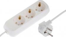 Сетевой фильтр Luazon Удлинитель 3 розетки, 10 м, 10 А, 2200 Вт, ПВС 3х0.75 мм2, с з/к, белый 5350234