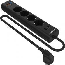 Сетевой фильтр Philips Сетевой фильтр CHP8246BB/51 3м (4 розетки) черный (коробка)