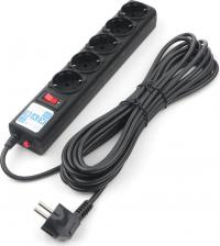 Сетевой фильтр Power Cube Фильтр-удлинитель 3,0 м 5 розеток (черный графит) 10А/2,2кВт, SPG5-С3