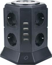 Сетевой фильтр Qumo Сетевой фильтр Power Tower Pro 8SP4U 2м, 8 розеток (P-0002)