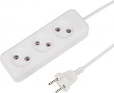 Сетевой фильтр Rexant Удлинитель 3 гнезда, 3 м, 2х0.75 мм?, б/з, белый, цена за 1 шт