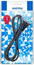 Сетевой фильтр SmartBuy Сетевой шнур в тканевой оплетке без земли для утюга черный 1,8 метра 6А/1,2кВт SBE-06-P10-w