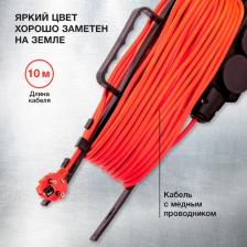 Сетевой фильтр StarWind Удлинитель силовой ST-PS3.10/B-16, розеток 3шт, 3x0.75 кв.мм, 16A, 10м, ПВС, рамка пластиковая, оранжевый