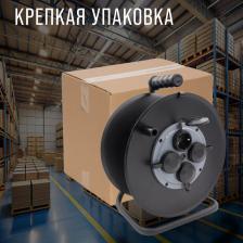 Сетевой фильтр SVET Удлинитель на металлической катушке морозостойкий хозяйственный УХ-16-4-20-КМ КГ 2х2,5, 20 метров, 4 розетки, без заземления, 16А, 4000Вт 3106-20011