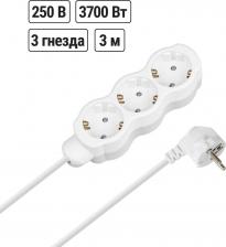 Сетевой фильтр TDM Electric Удлинитель бытовой Люкс 3 гнезда, 3 м, с/з, с з/ш, ПВС 3х1,5 мм2, 16 А, 250 В, 3700 Вт У1-23171, цена за 1 шт